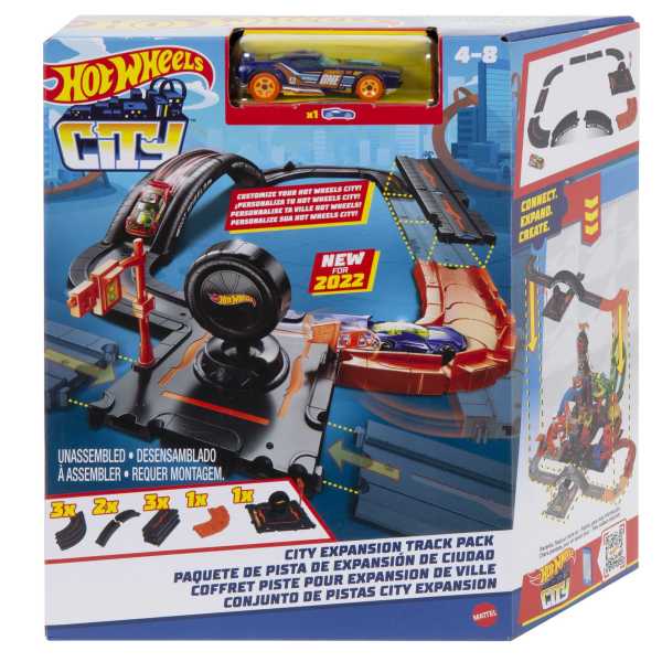 Hot Wheels City Expansion Track Pack Set And Car