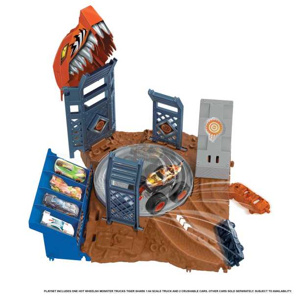Hot Wheels Monster Trucks Shark Spin Out Playset
