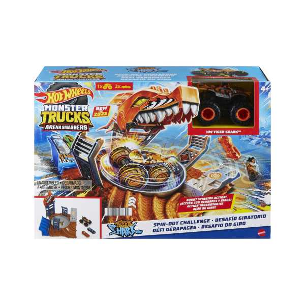 Hot Wheels Monster Trucks Shark Spin Out Playset