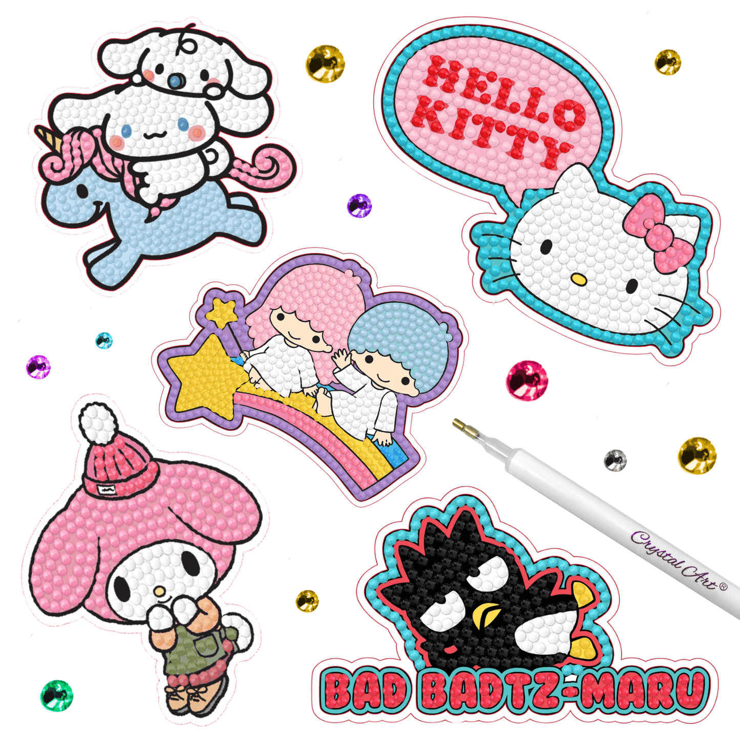Hello Kitty and Friends Crystal Art Sticker Album Starter Pack