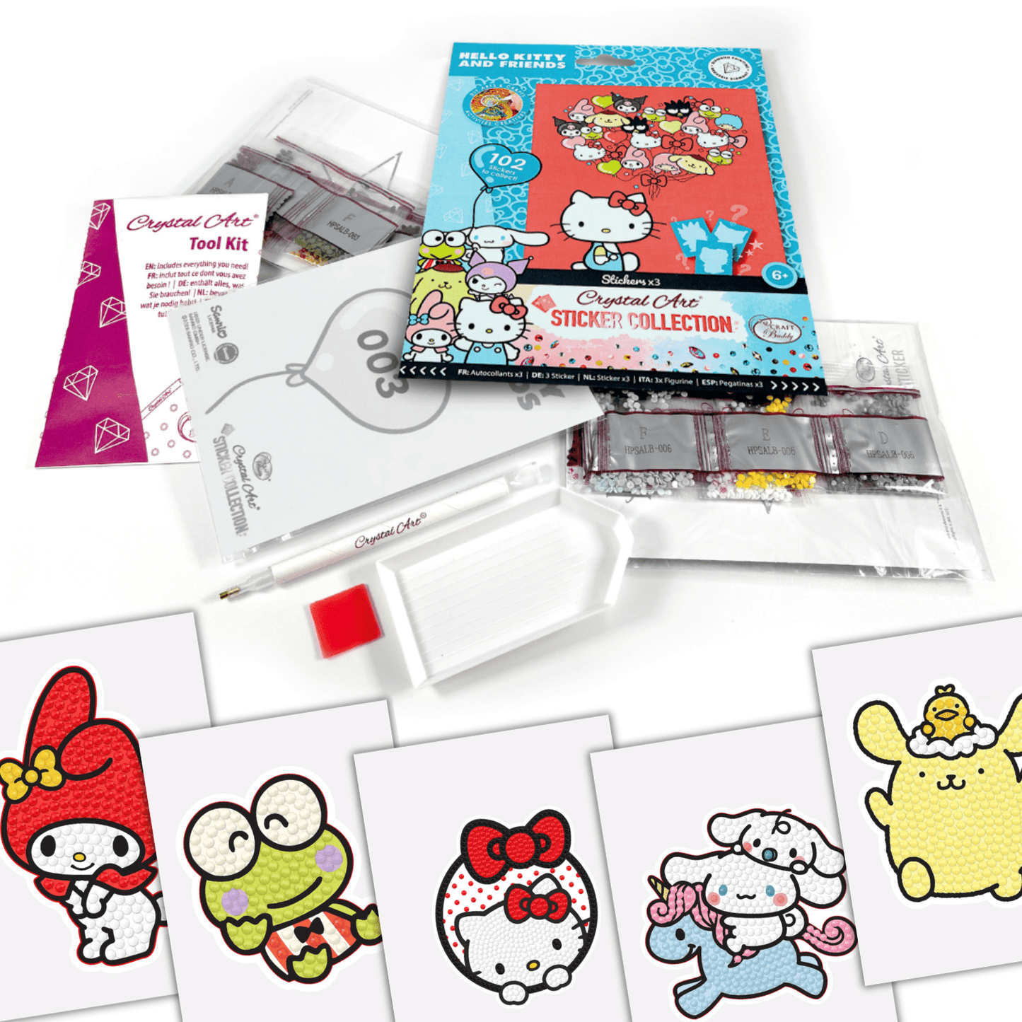 Hello Kitty and Friends Crystal Art Sticker Album Starter Pack