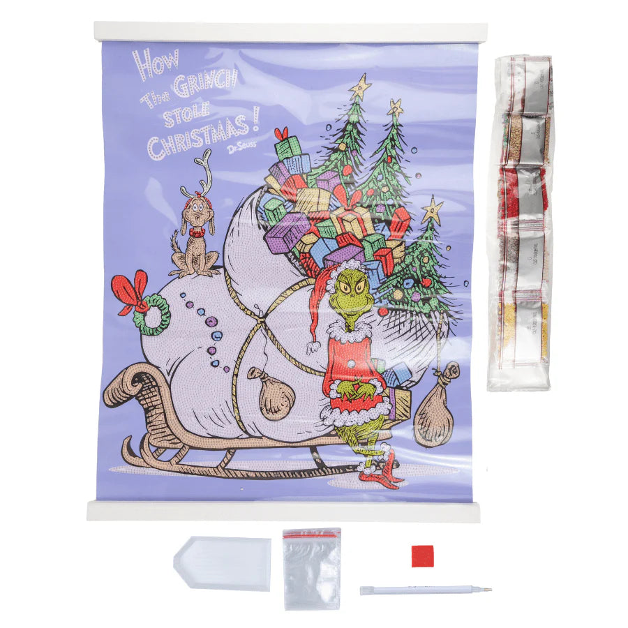 How The Grinch Stole Christmas, 40x50cm Crystal Art Scroll
