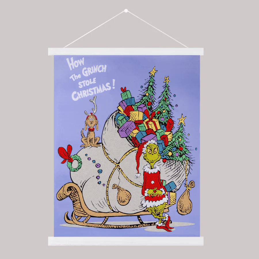 How The Grinch Stole Christmas, 40x50cm Crystal Art Scroll