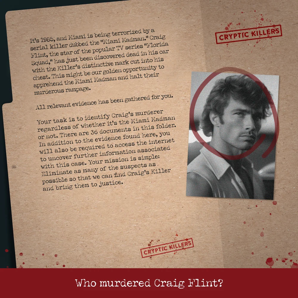Cryptic Killers Murder in Miami Murder Mystery Game