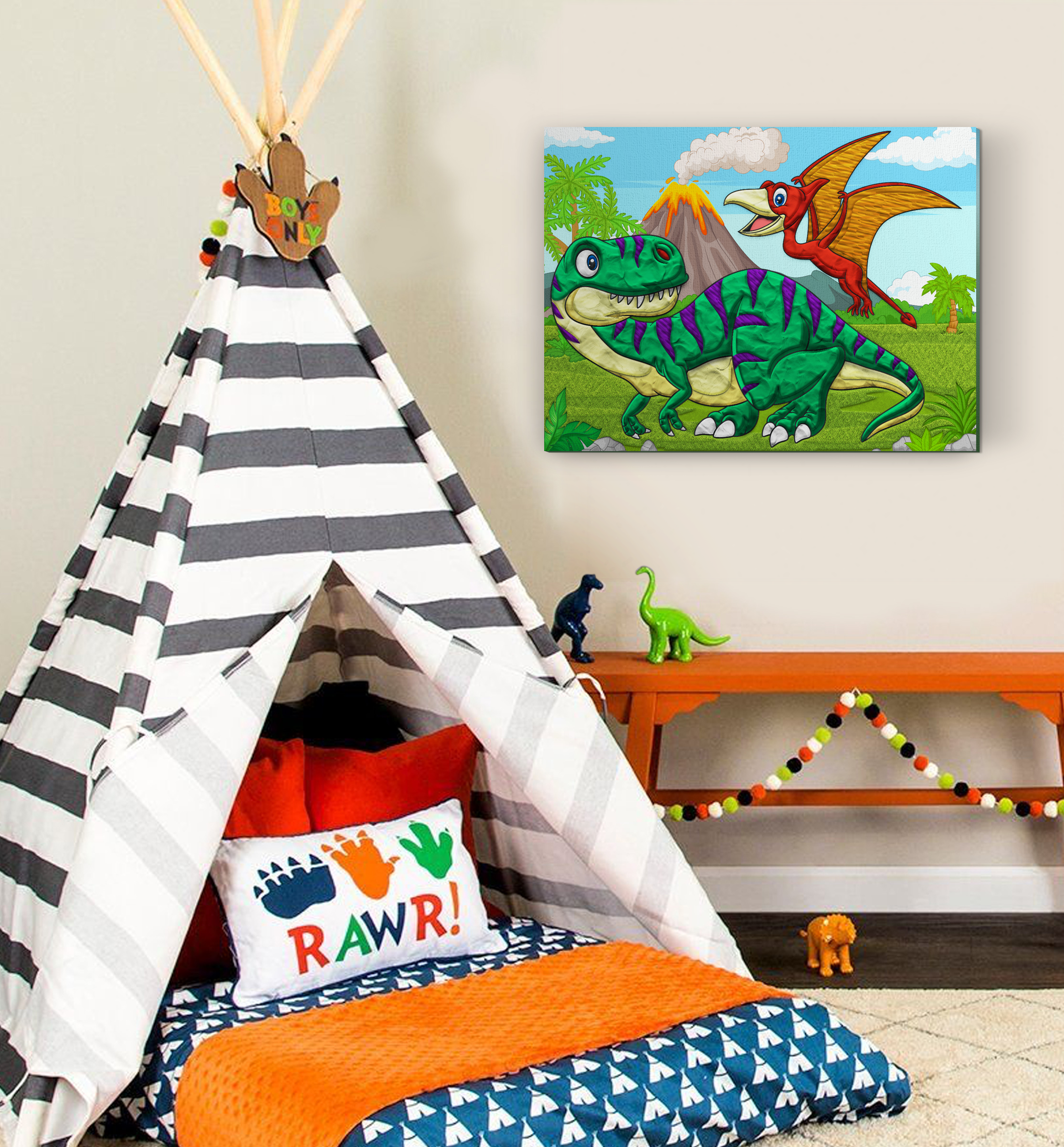 Dinosaurs Clay Painting