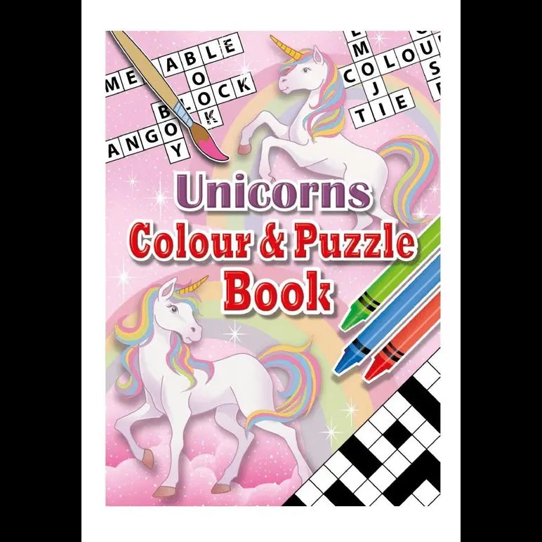 Unicorn A6 Colour & Puzzle Book