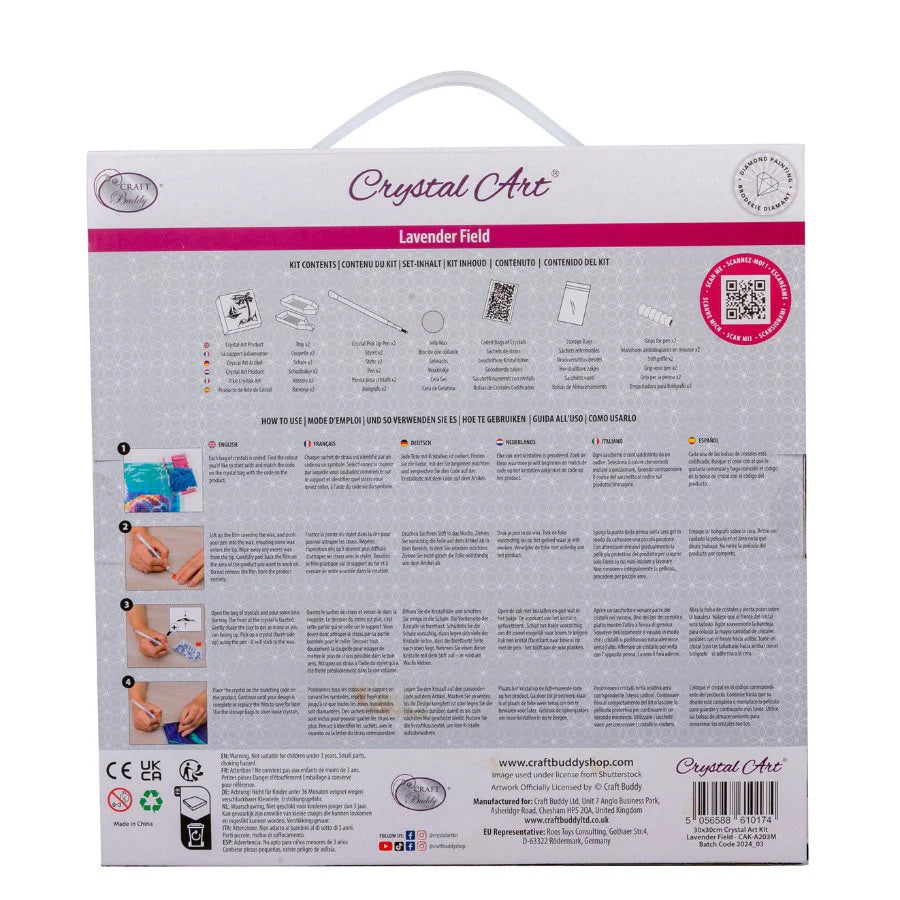 Lavender Field, 30x30cm Crystal Art Kit