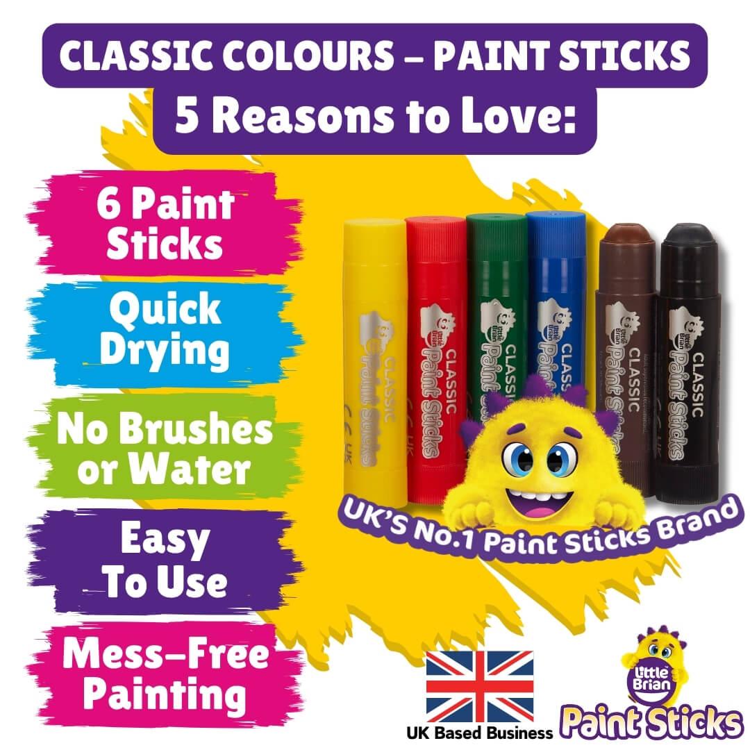 Little Brian Paint Sticks Classic Colours 6 Asst