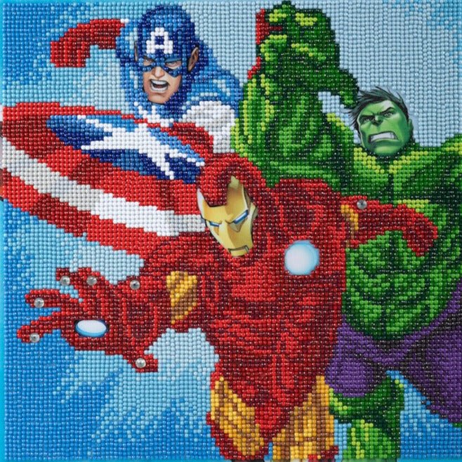 Superheros 30x30cm Crystal Art Canvas Kit