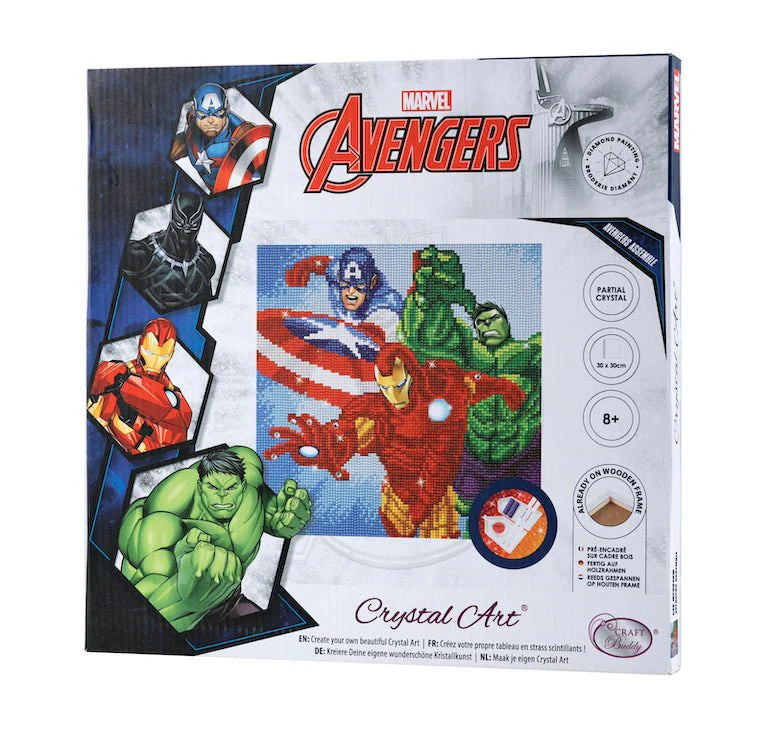 Superheros 30x30cm Crystal Art Canvas Kit