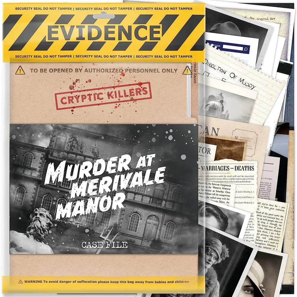Cryptic Killers Murder at Merivale Manor Murder Mystery Game