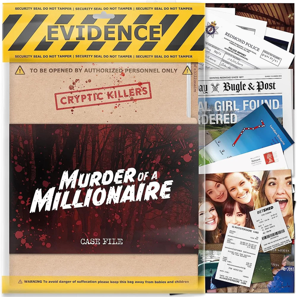 Cryptic Killers Murder of a Millionaire Murder Mystery Game