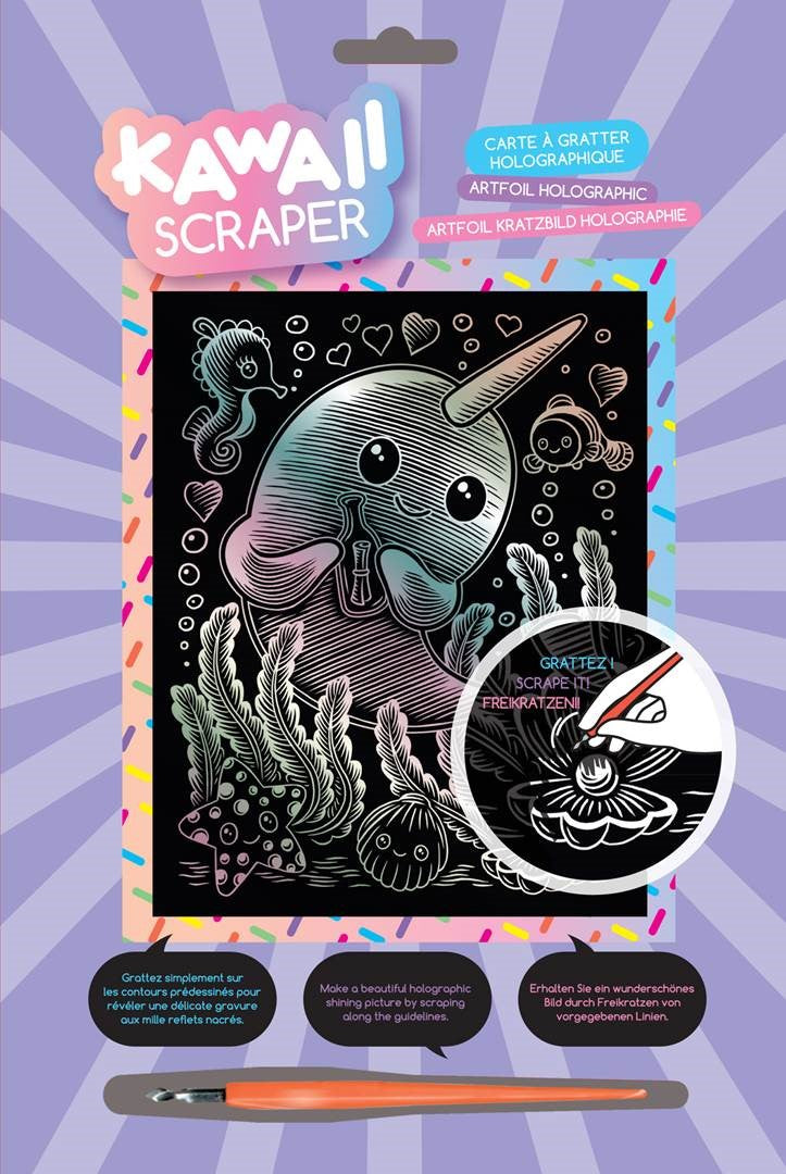 Kawaii Artfoil Holographic Narwhal
