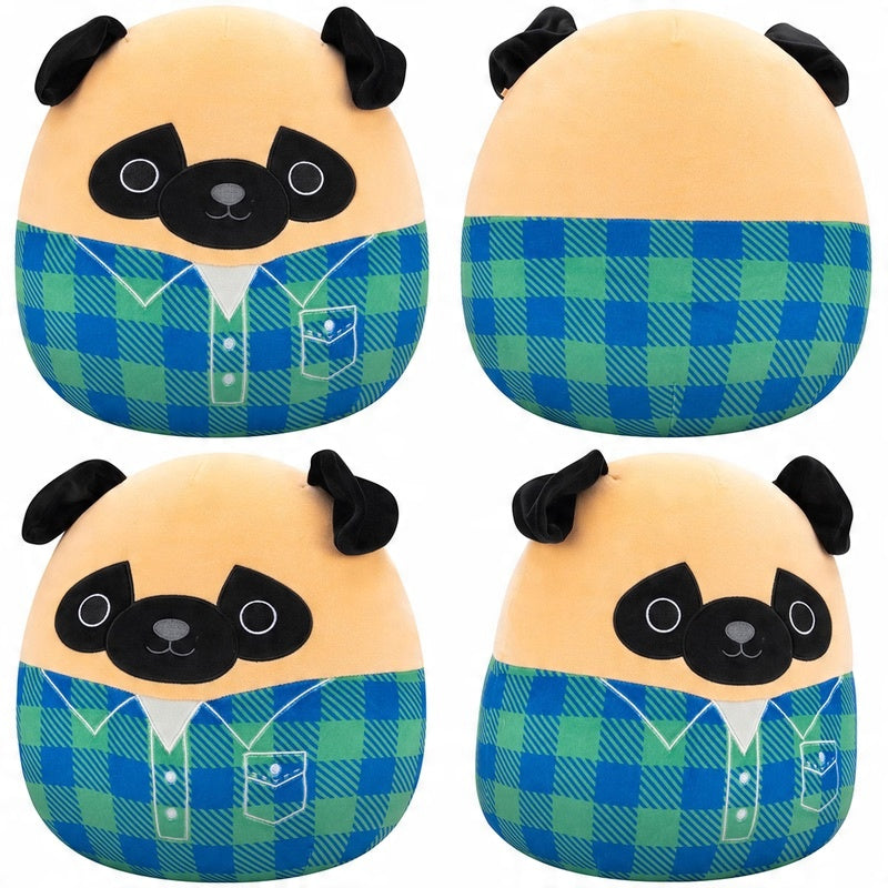 12" Squishmallow Prince Brown Pug