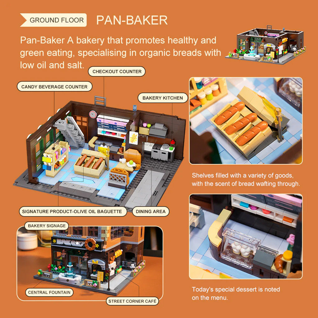 Pantasy Bakery 4 Storey Building Block Set 2663 Pieces