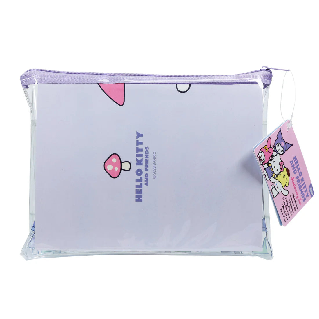 Hello Kitty & Friends PVC Bag Stationery Set – Mushroom