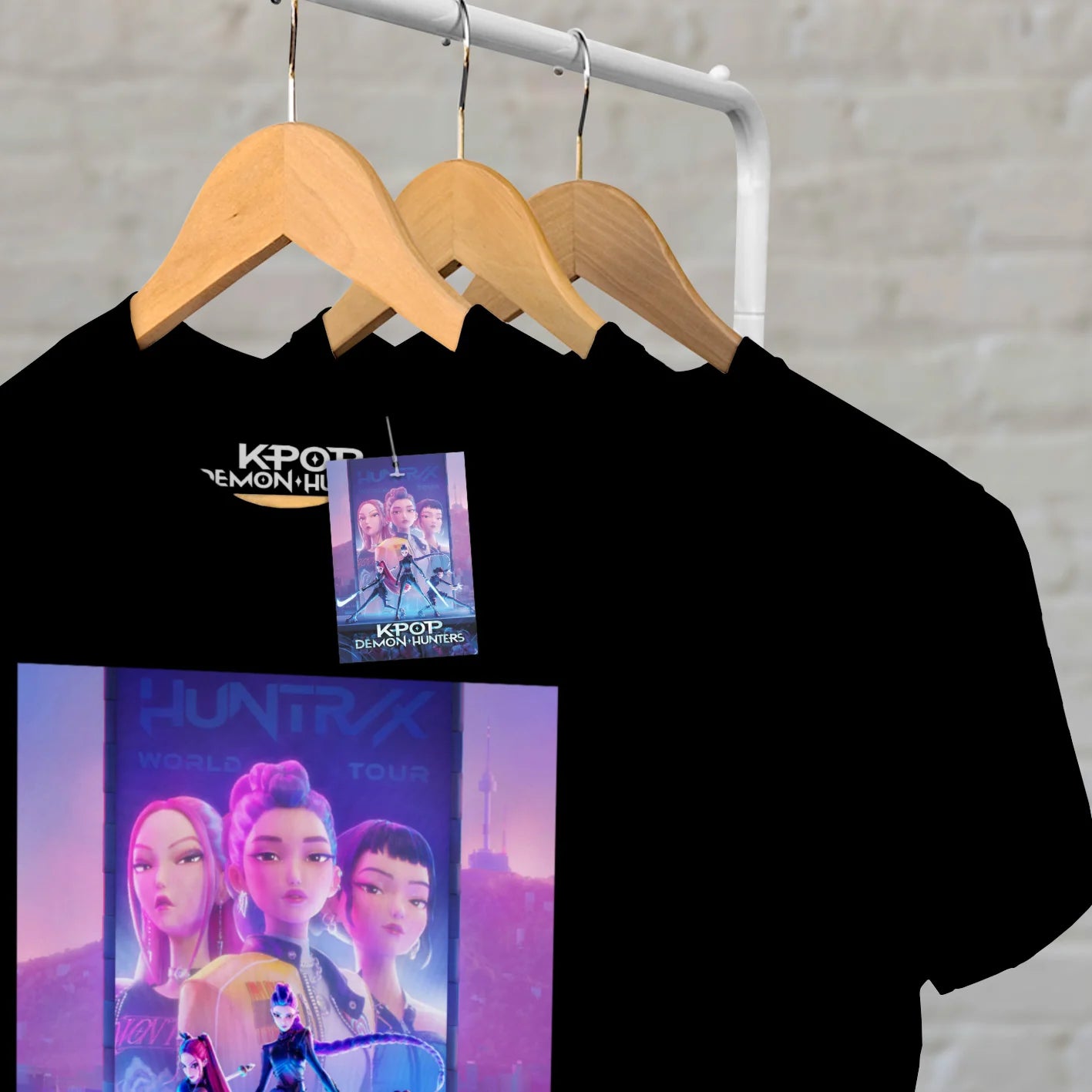 K-Pop Demon Hunters (Key Art) Black Unisex Short Sleeve T-Shirt (5-6yrs)