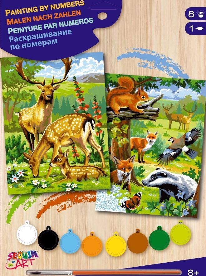 Junior Painting by Numbers Pairs Woodland Animals