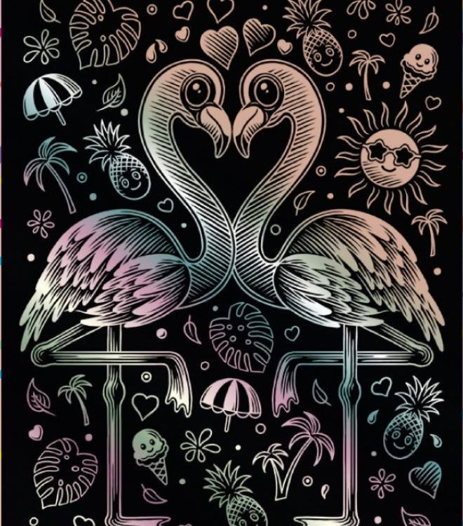 Kawaii Artfoil Holographic Pink Flamingo