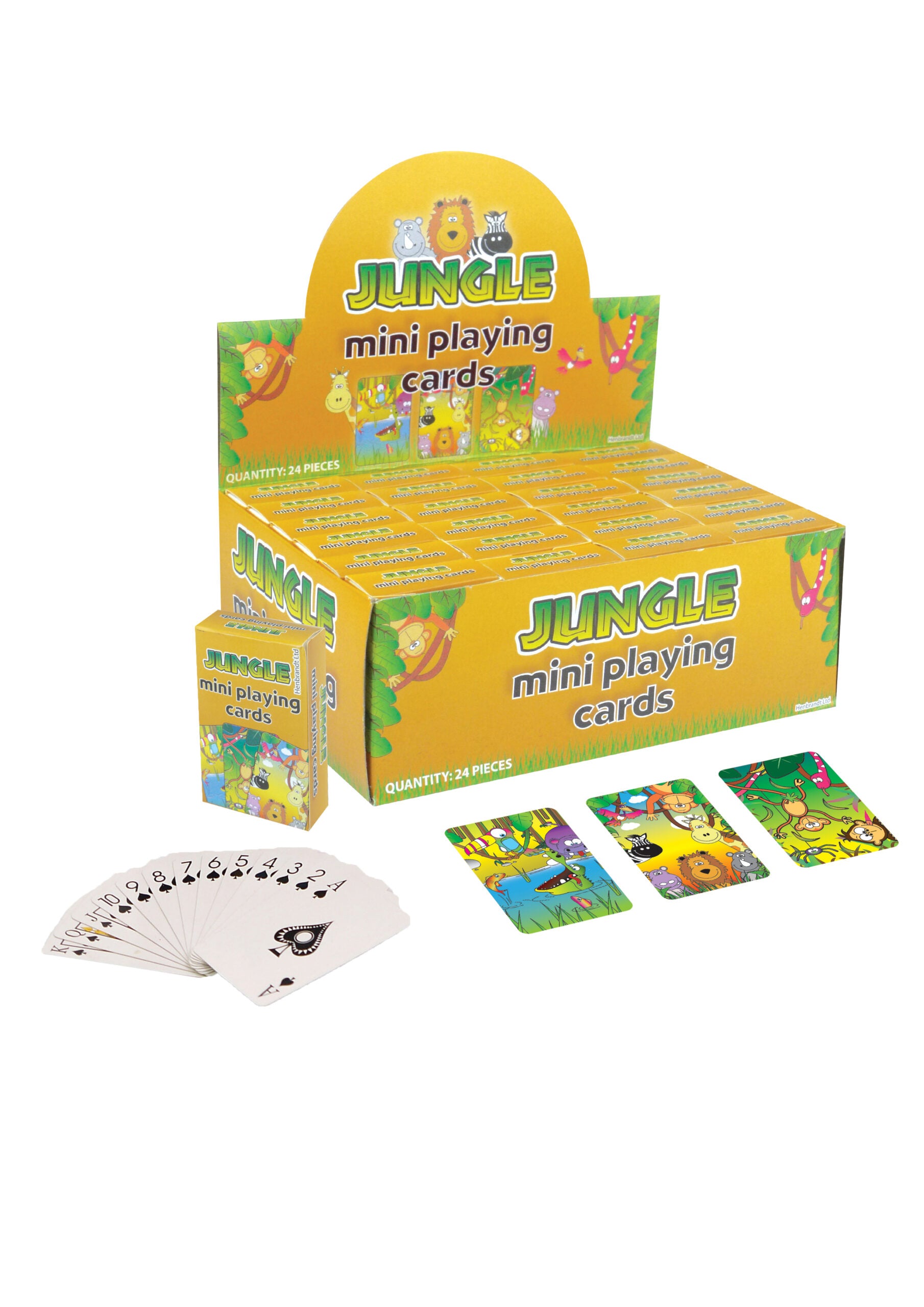 Cards Playing Mini Jungle 6 X 4cm 3 Asst Colours