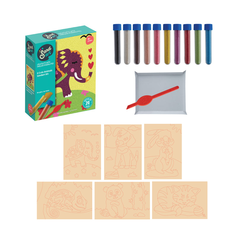 Sand Art Cute Animals 6-pack