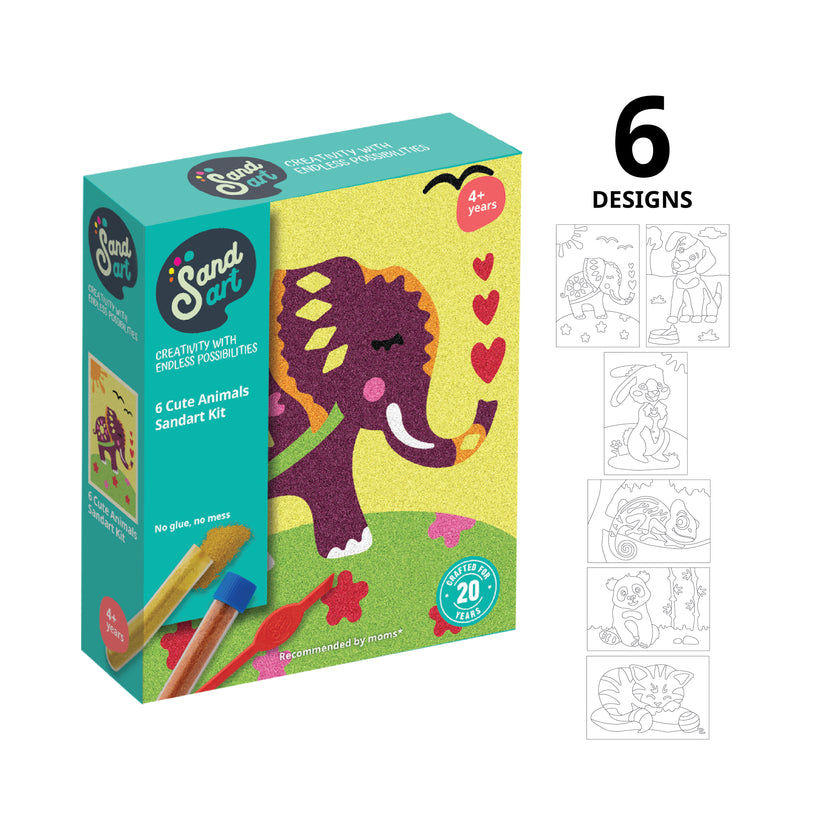 Sand Art Cute Animals 6-pack