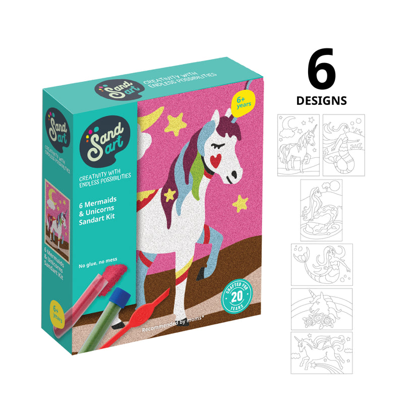 Sand Art Mermaids and Unicorns 6-pack