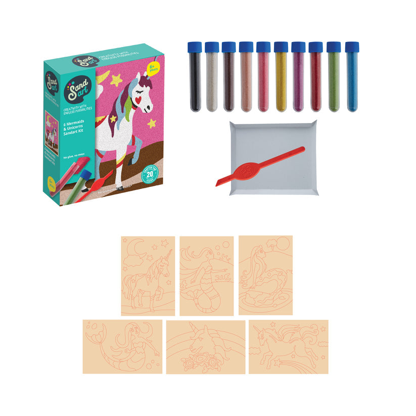 Sand Art Mermaids and Unicorns 6-pack