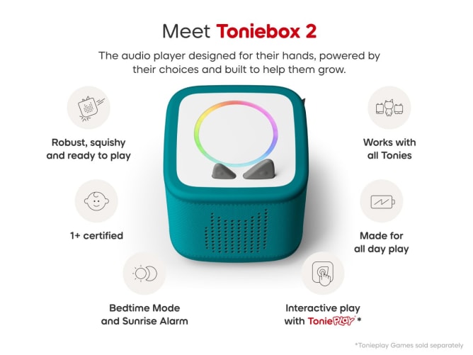 Toniebox 2 Tropical Teal Starter Set With Creative Tonie Rubie
