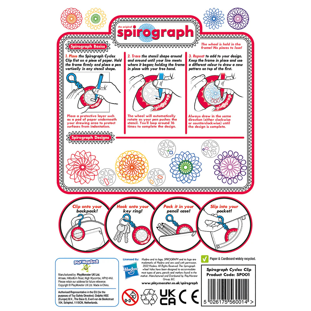 Spirograph Cyclex Clip Keychain