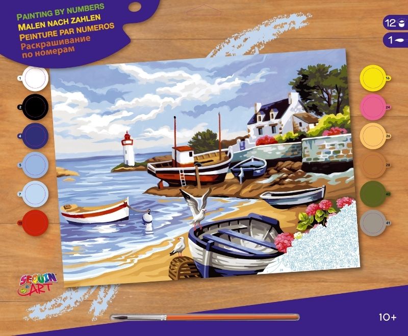 Senior Painting By Numbers Fishing Village