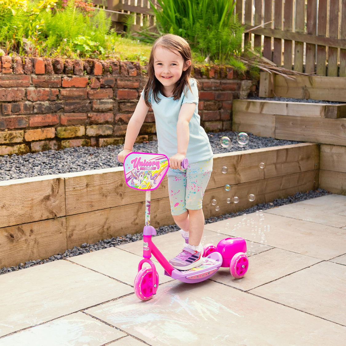 Unicorn Bubble Ride-On Scooter Toy