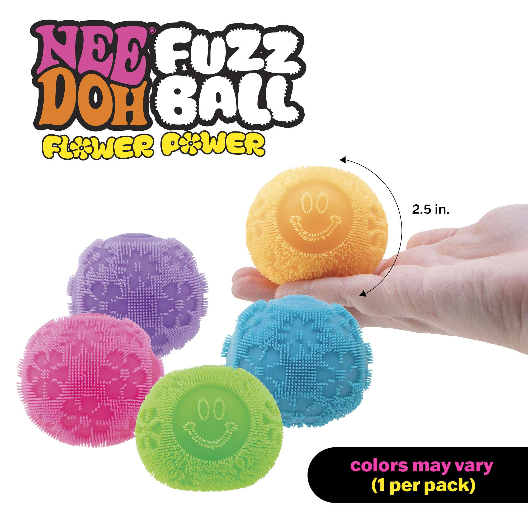 Needoh Fuzz Ball Flower Power Asst