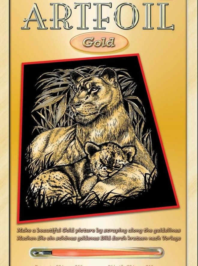 Artfoil Gold Lion & Cub