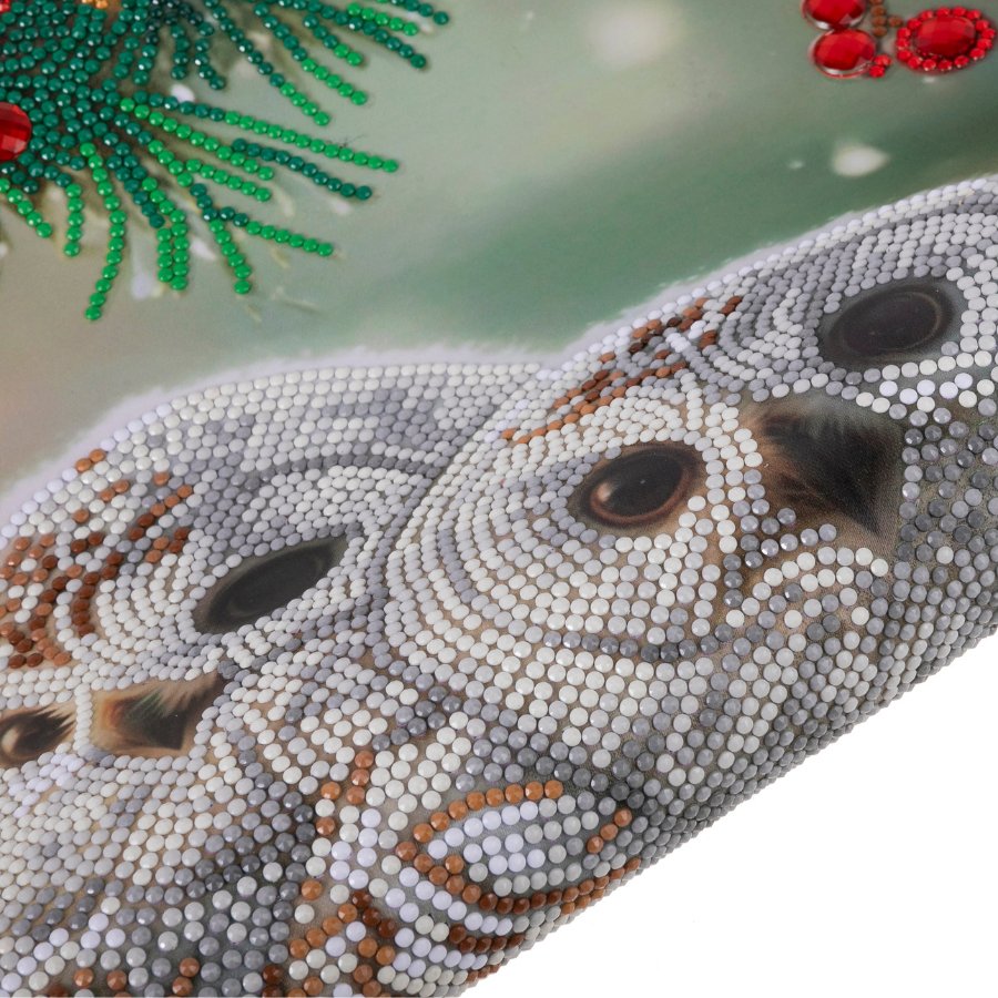 Snowy Owls Sanctuary, 40x50cm Crystal Art Scroll