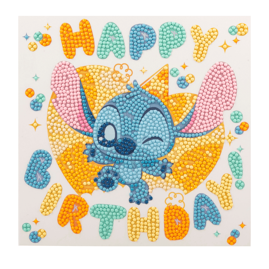Stitch Birthday, 18x18cm Crystal Art Card