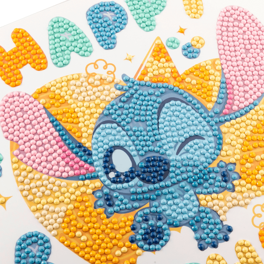 Stitch Birthday, 18x18cm Crystal Art Card