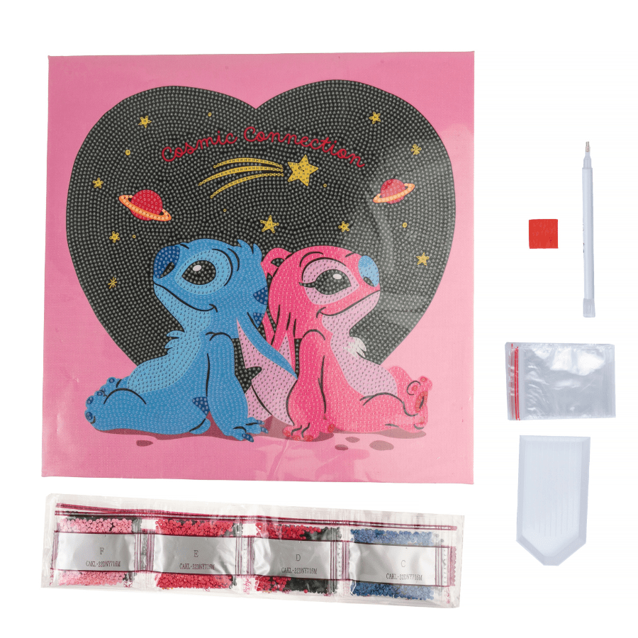 Stitch & Angel: Cosmic Connection, 30x30cm Crystal Art Kit