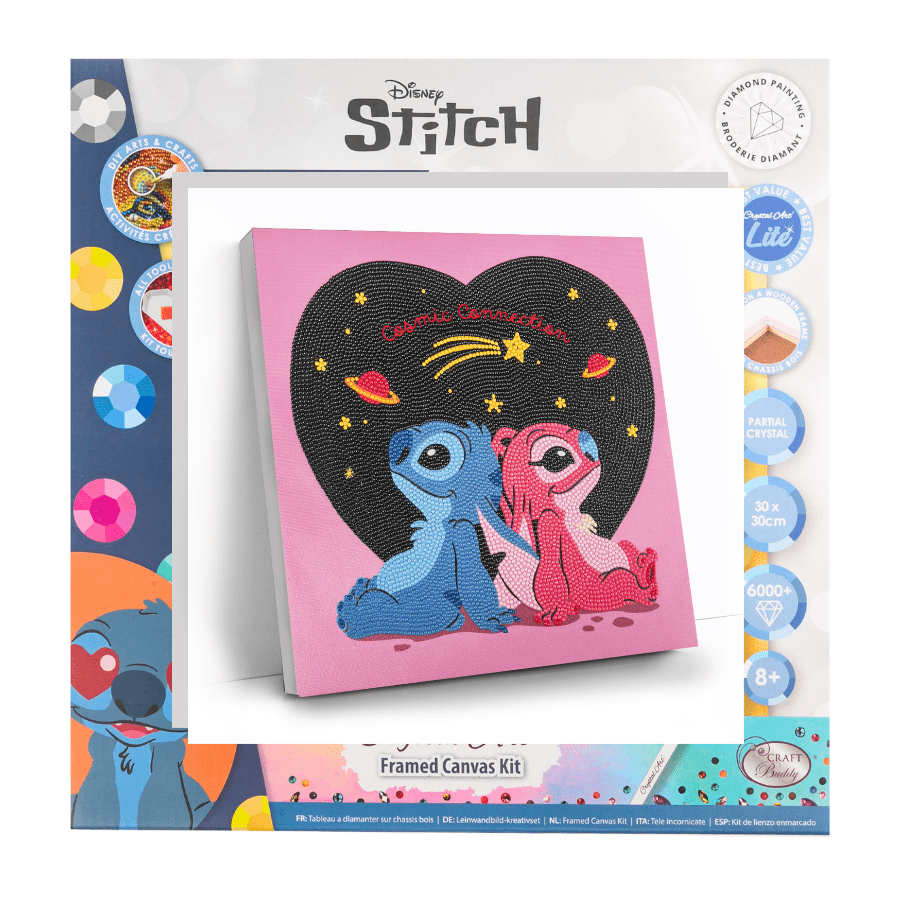 Stitch & Angel: Cosmic Connection, 30x30cm Crystal Art Kit