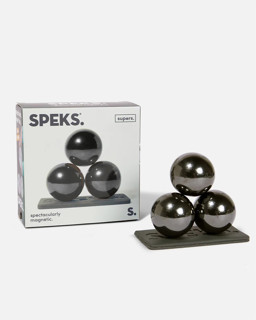 Speks Supers Giant Magnetic Balls Fidget Toy 3 Pack Gunmetal Black