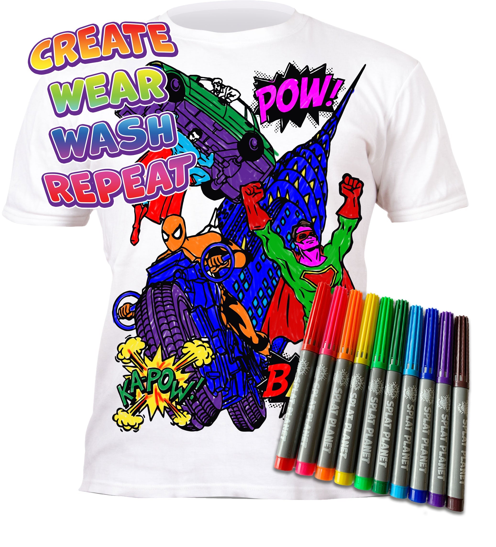 Superhero Colour In T-Shirts