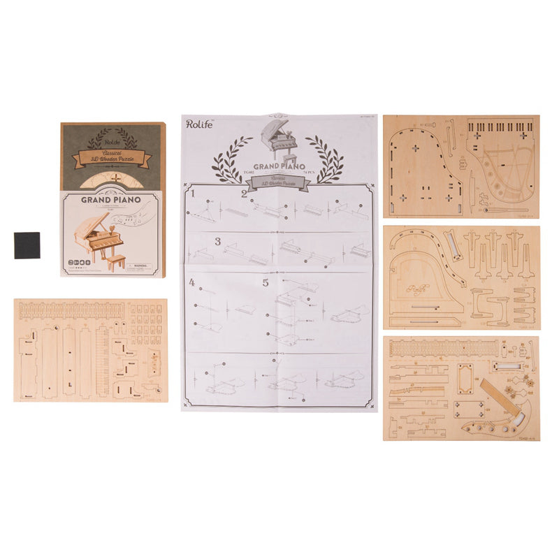 Rokr Grand Piano 3D wooden puzzle Model Kit
