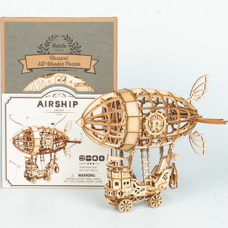 Rokr Airship 3D wooden puzzle Model Kit