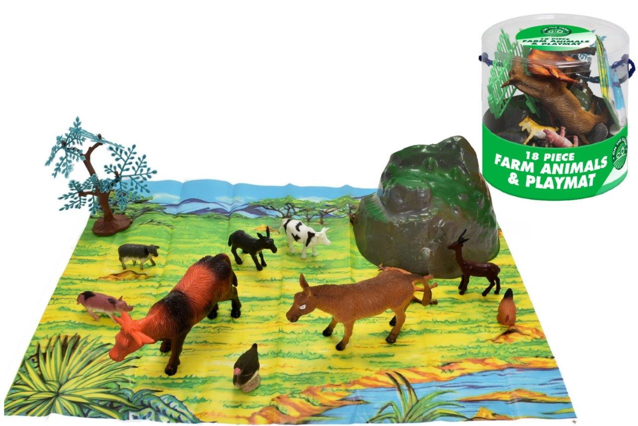 18 piece Farm Animals In Tub