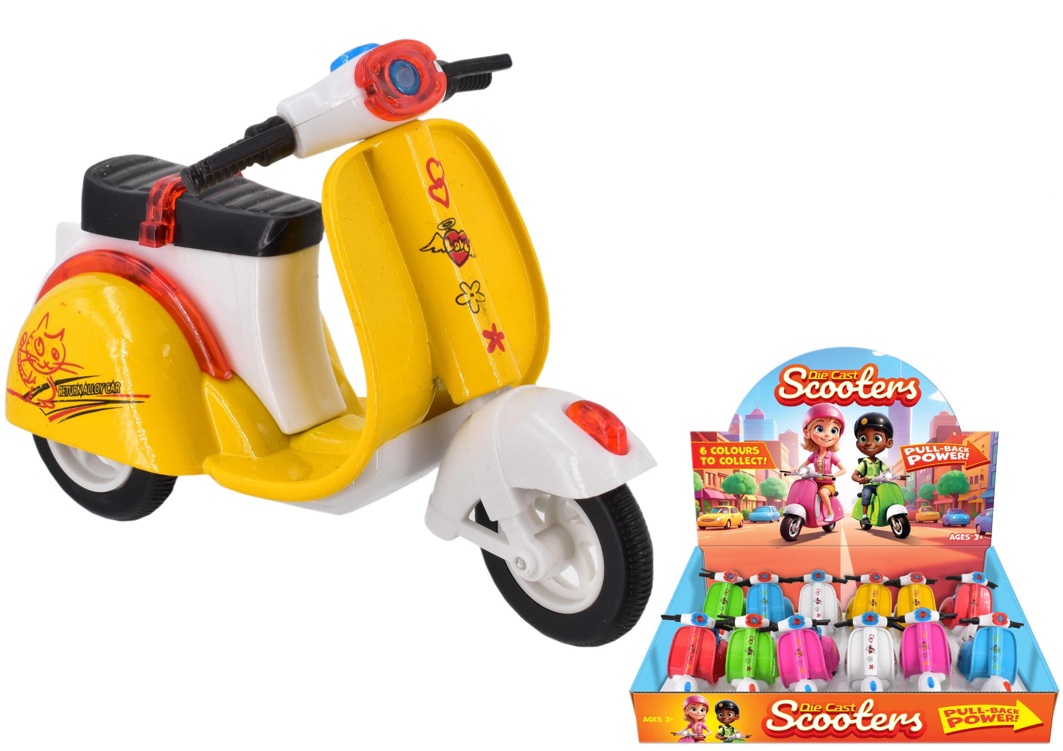 Die Cast Scooters 6 Assorted