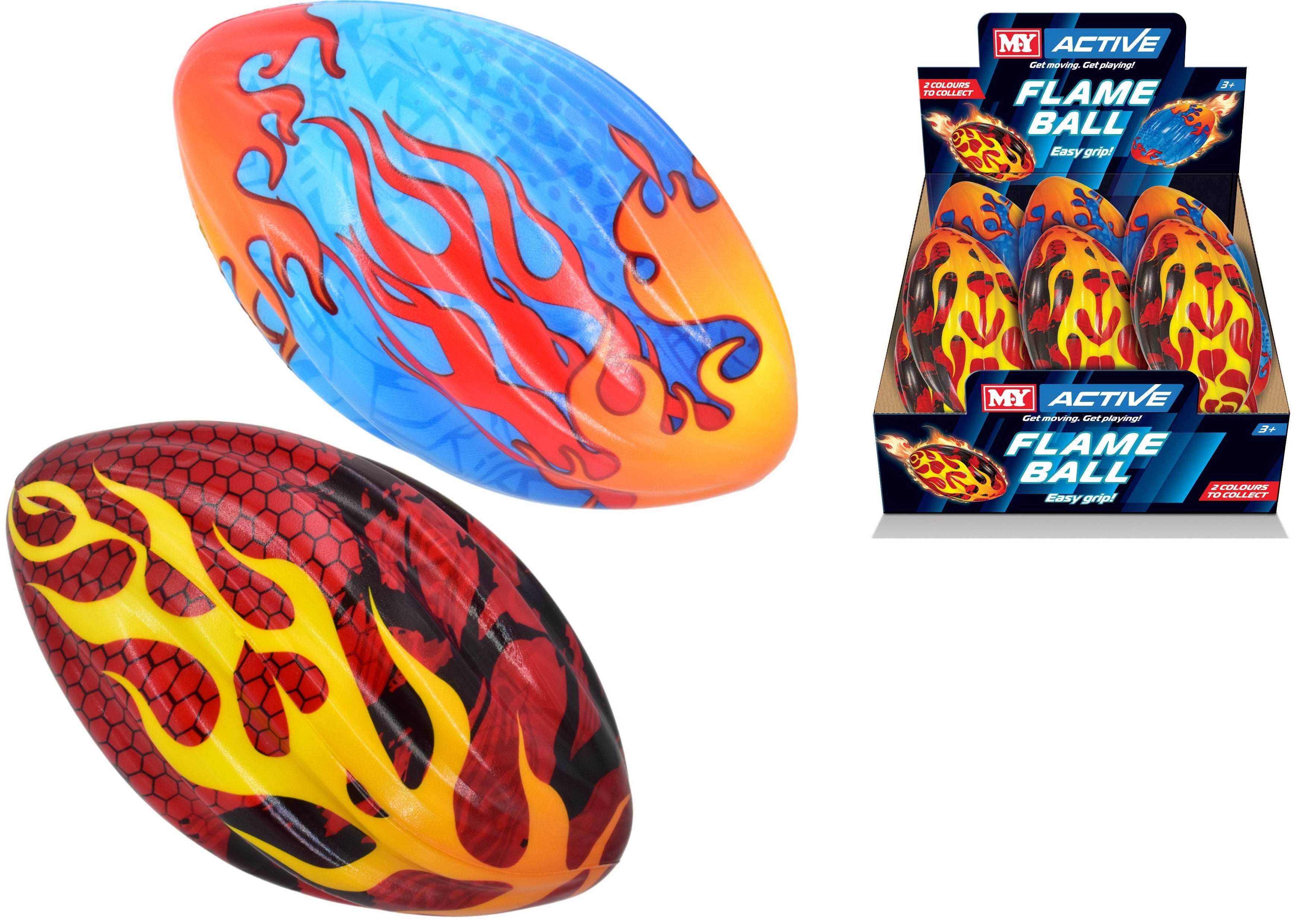 17cm Rugby Ball Hot Colour 2 Assorted