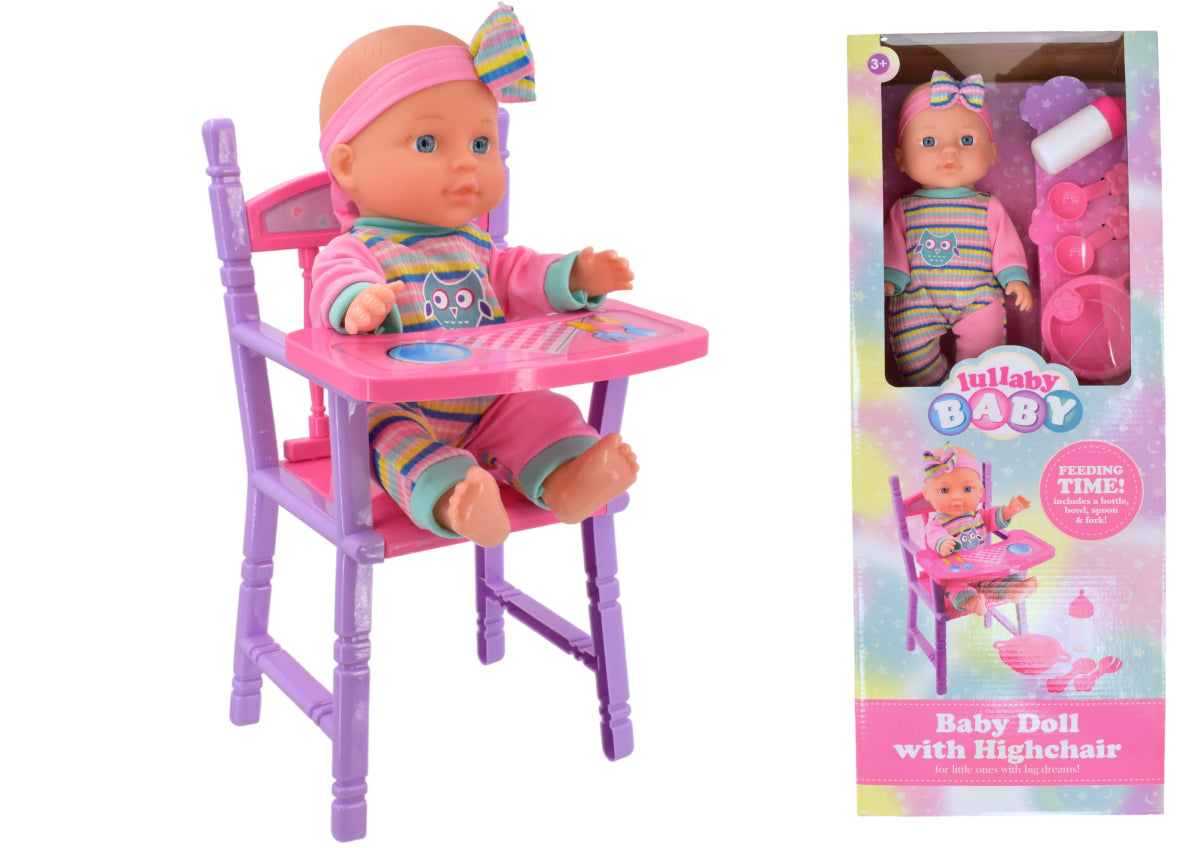 30cm Soft Body Baby Doll With Chair