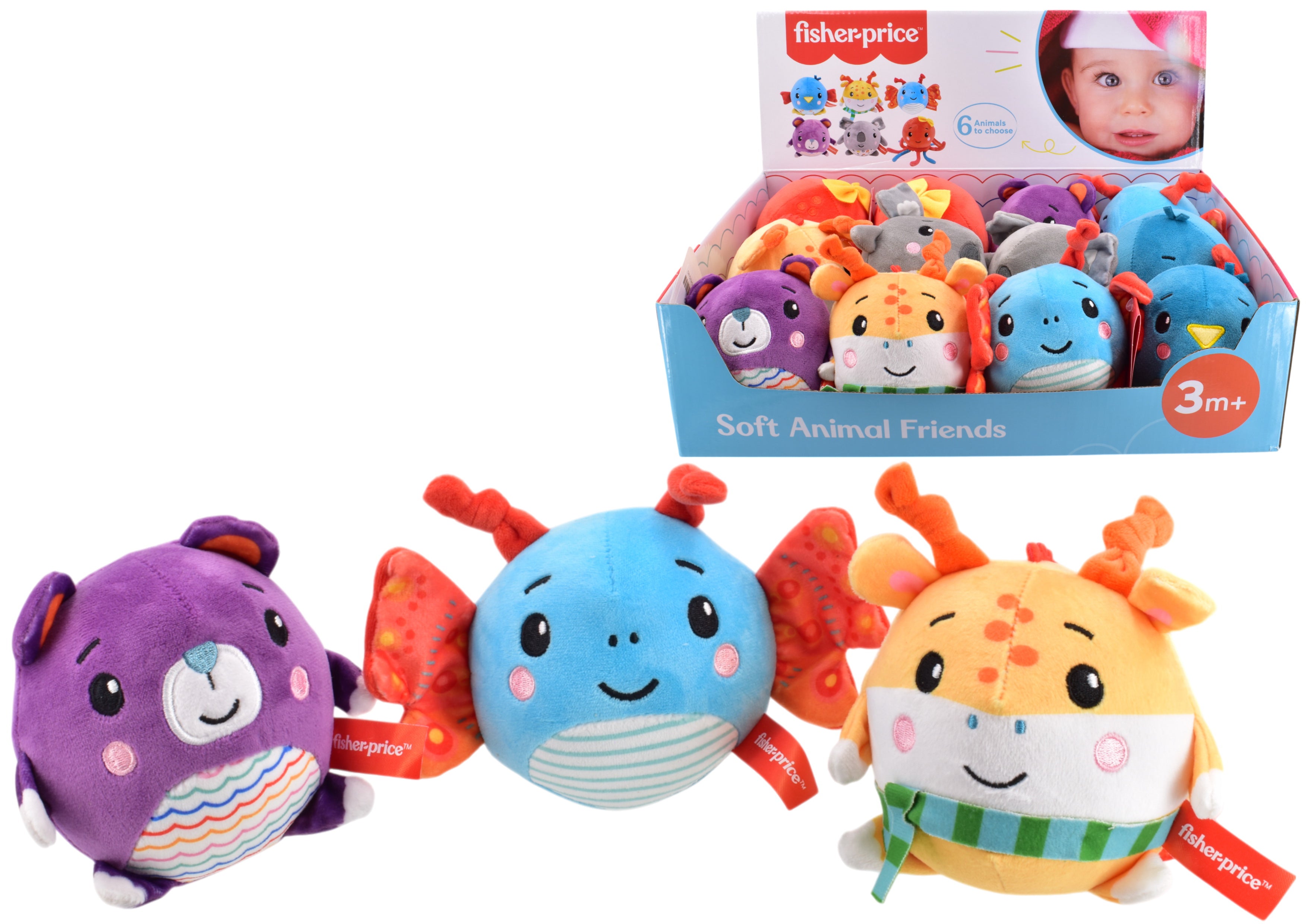 Fisher Price 10cm Soft Animal Friends Asst