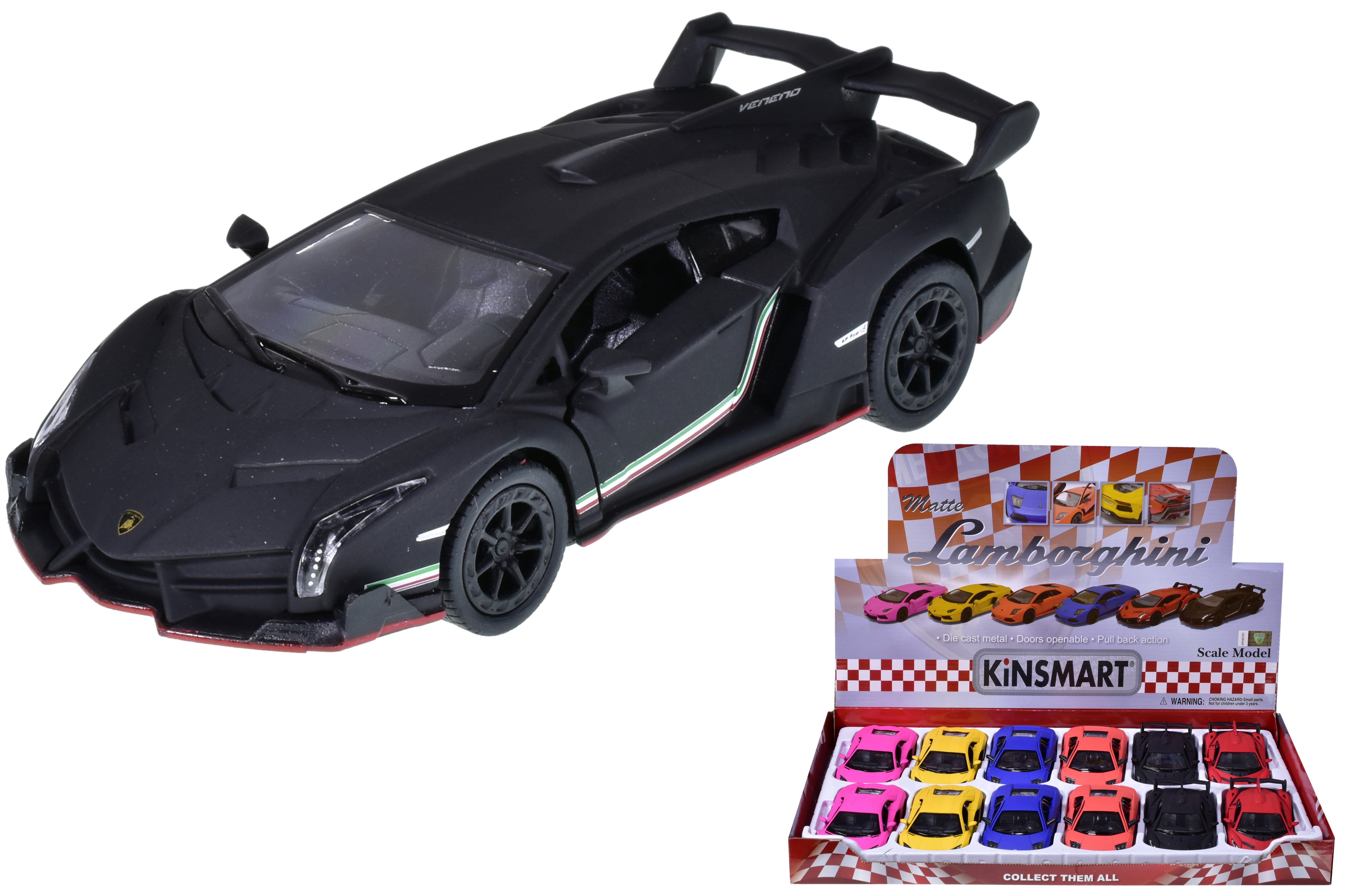 Die Cast Lamborghini Matt Finish 1:36 Scale Asst