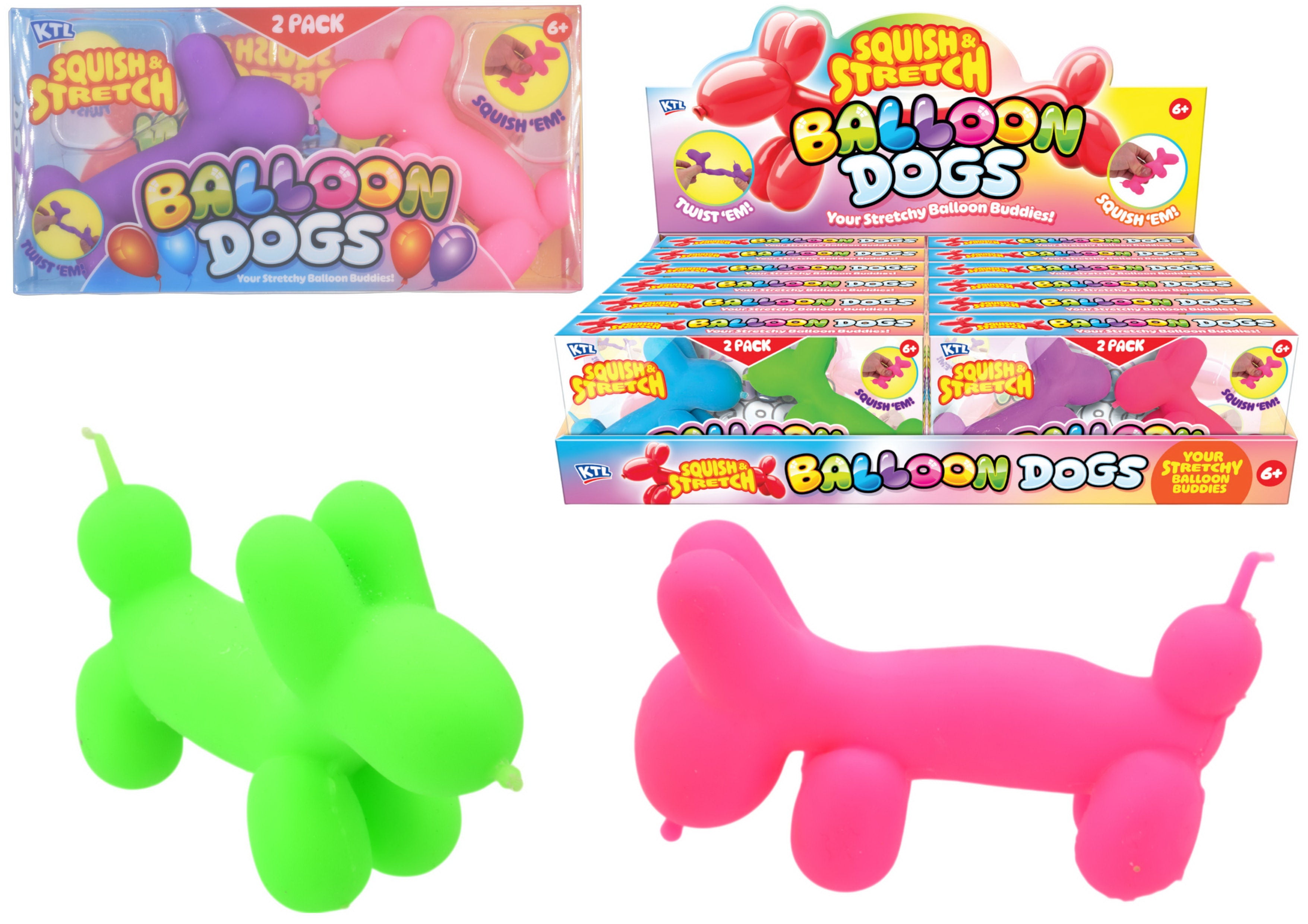 2 Pack Balloon Dogs (2 Assorted Colours)